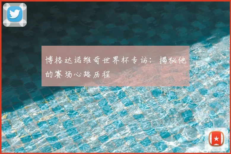 博格达诺维奇世界杯专访：揭秘他的赛场心路历程
